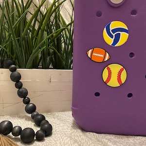Volleyball | Softball | Football Charm | Bogg Bag | Tote Charm | Bogg Bag Charm