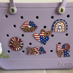 Cheetah USA Charms | Bogg Bag | Tote Charm | Bogg Charm
