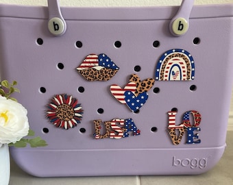 Cheetah USA Charms | Bogg Bag | Tote Charm | Bogg Charm