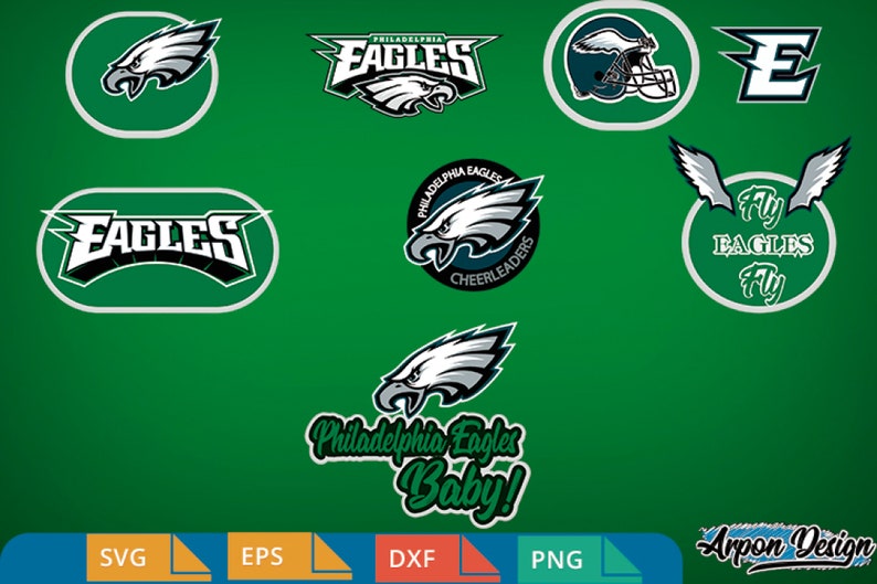 Pack Of 8 Philadelphia Eagles Svg Football Svg Files Cut Etsy