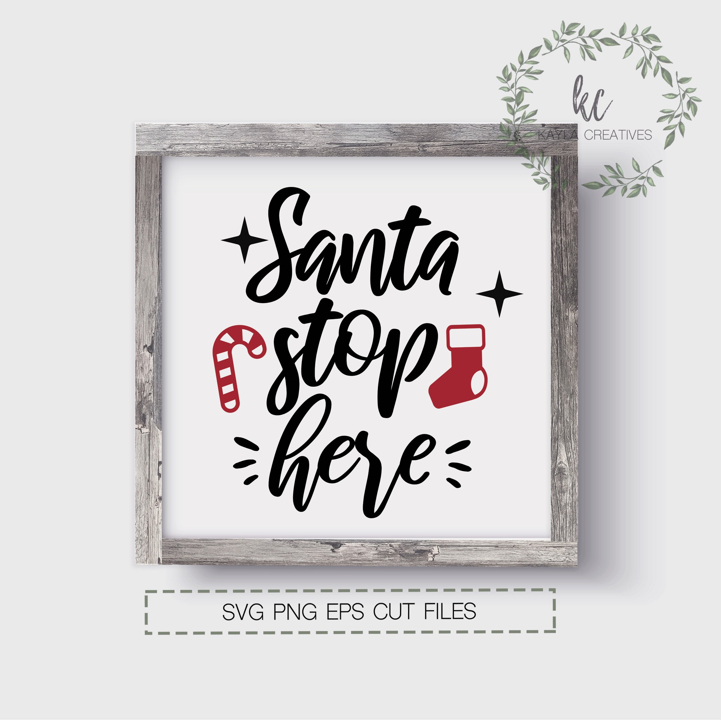 Santa Stop Here Svg Christmas Svg Christmas Wood Sign Svg | Etsy
