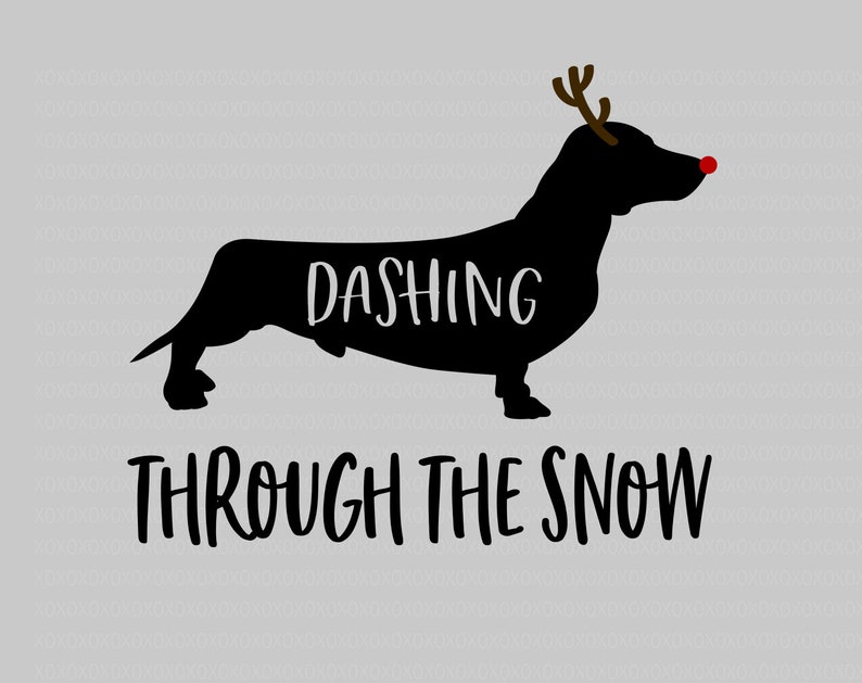 Download Dashing Through The Snow Svg Daschund Svg Wiener Dog Svg ...