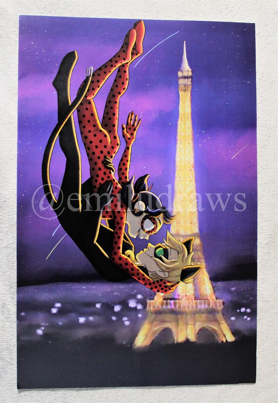 Miraculous Ladybug Catnoir Fan Art Print