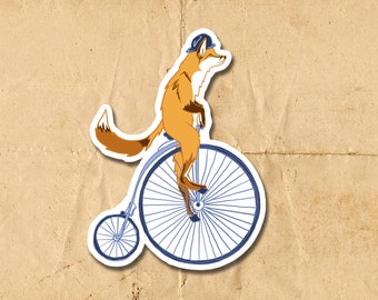 fox riding a bike