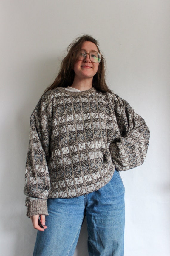 Neutral Grandpa Sweater