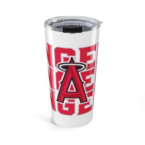 Vaso con logo de Angels Script de 20 oz / Letras rojas Diseño deportivo