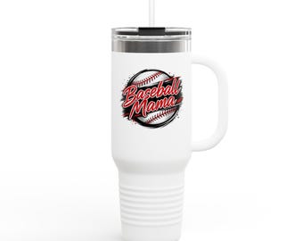 Taza de viaje Baseball Mama / Vaso térmico de 40 oz