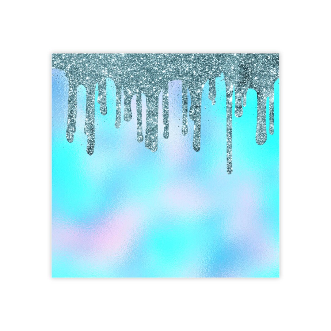 Turquoise Sticky Note Blue Teal Glitter Drip Post-it® Note Pads | Turquoise Ombre Sticky ...
