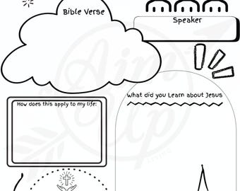 Sermon Notes Printable: Kids, Teens, Adults Church Service Organizer