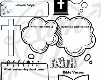 Sermon Notes Printable: Kids, Teens, Adults Faith Journal (Digital Download)