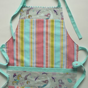Childs Mermaid Apron With Pockets, Baking Apron, Crafting Apron