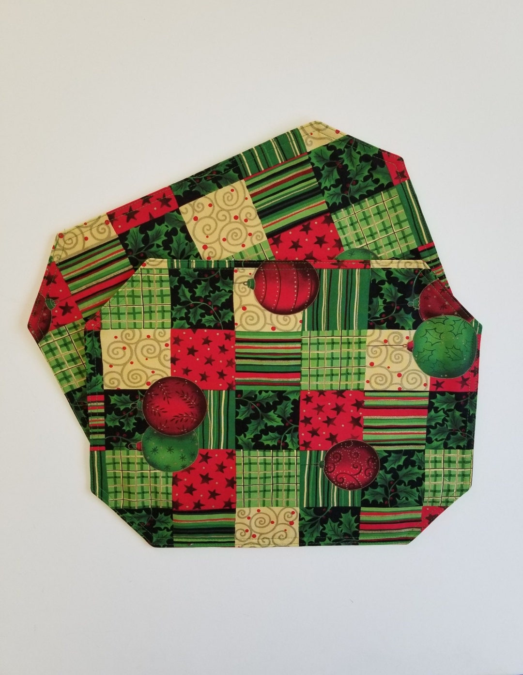 Red and Green Christmas Placemats Etsy