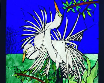 Showy Egrets Suncatcher