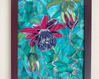 Passionflower Glass Mosaic Art