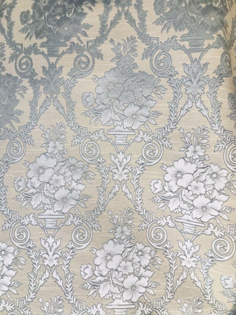 NEW Yellow Neoclassical Floral Upholstery Damask Designer Brocade Satin Fabric