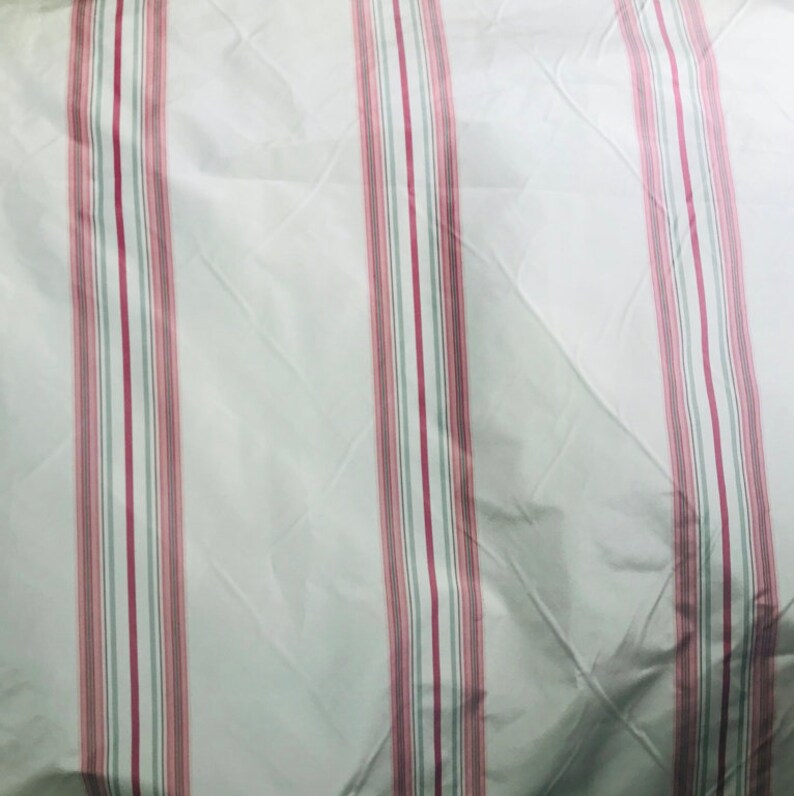 NEW 100/% Silk Taffeta Striped Ivory and Pink
