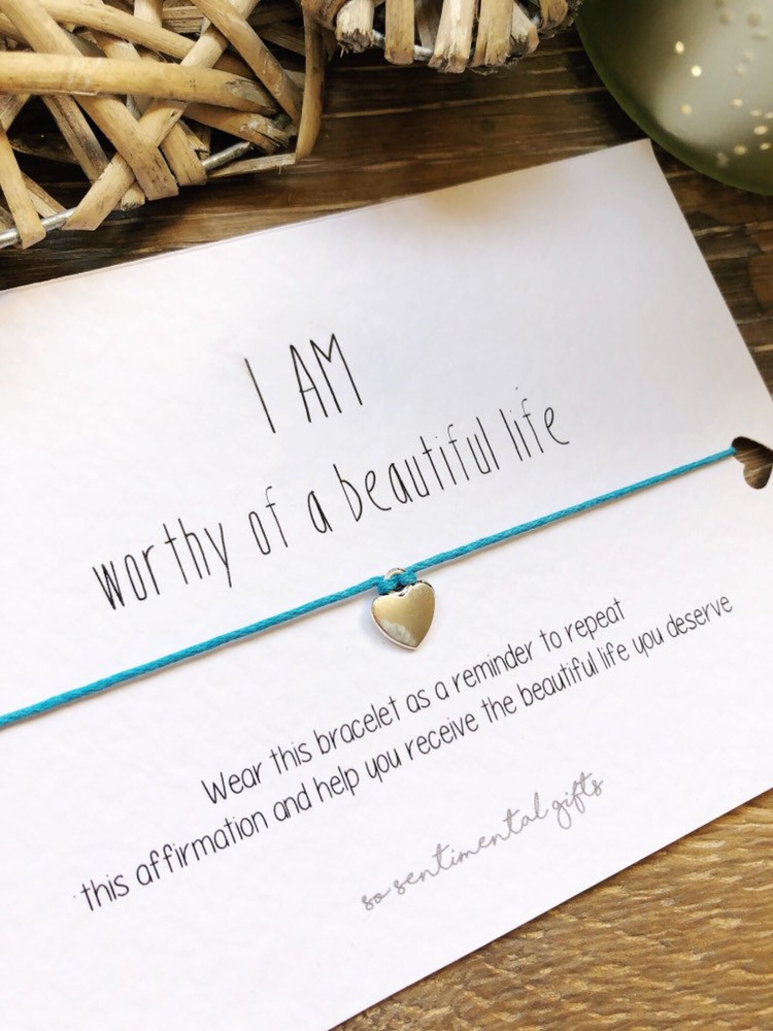 Positive Affirmation Bracelet Cheer up Gift Heart Charm | Etsy