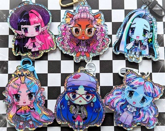 Ghoul School Glitter Holographic Acrylic Charms