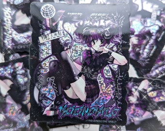 Y2K Animecore Devil Moon Child Glitter Vinyl Sticker