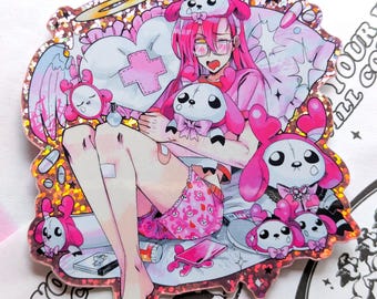 Sleepy Menhera Boy Francis Glitter Vinyl Sticker