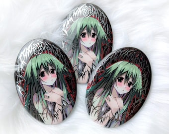 Saya No Uta Oval Silver foiled Button Badge