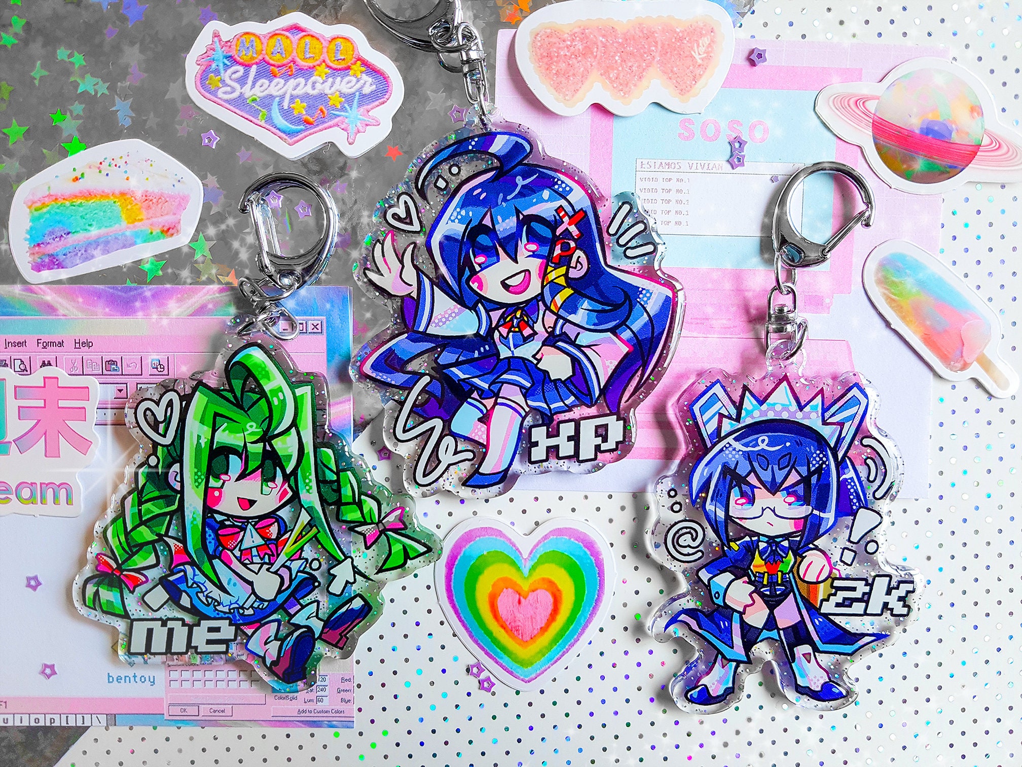 RUKA/紫色ハート星装飾バングル RUKA/紫色ハート星装飾バングル （ブレスレット バングル