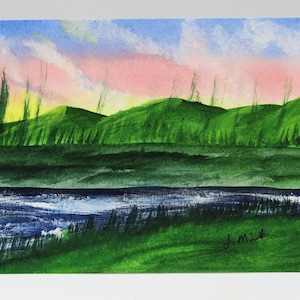 Original Watercolor Painting, Landscape Watercolor Painting, 5&quot; X 7&quot;
