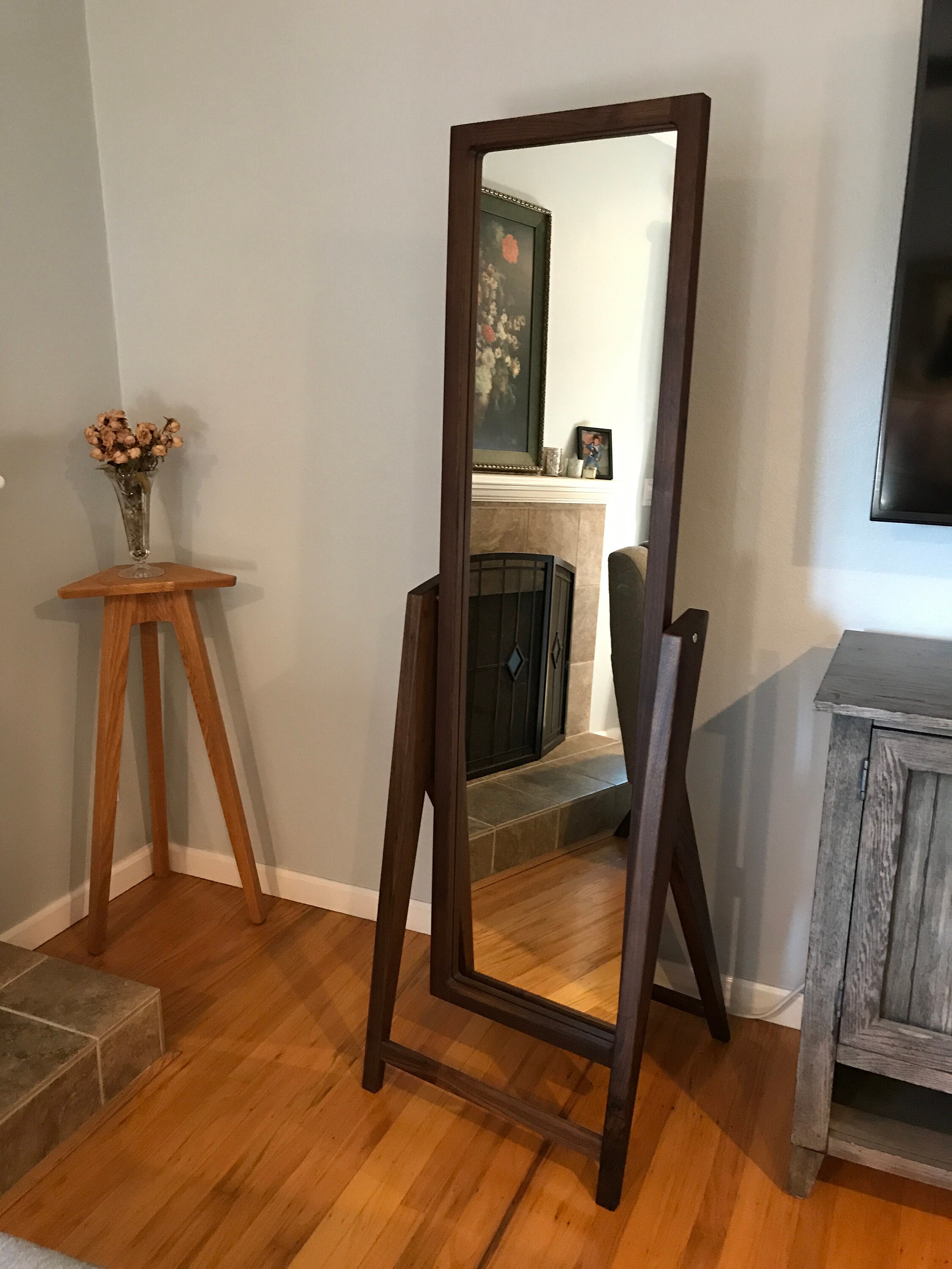 Standing Mirror Full Length MidCentury Modern Standing Etsy