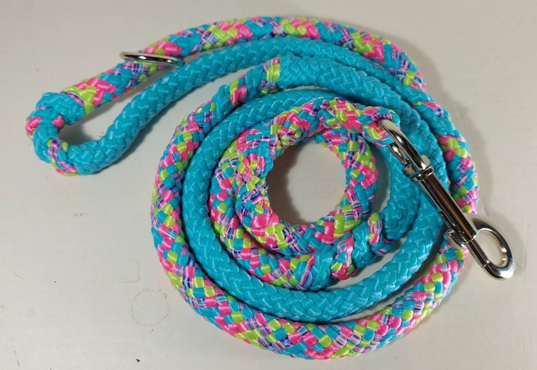 Bubblegum and Turquoise Soft Rope Dog Lead Etsy