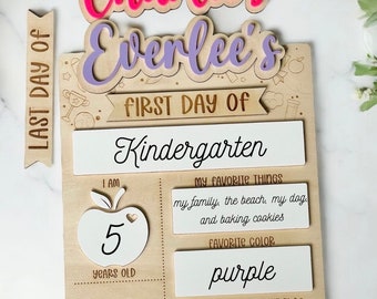 First & Last Day of School Interchangeable Sign | Personalized First Day Sign Board | Back to School Sign | Dry Erase Custom First Day Sign