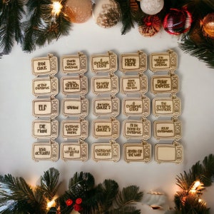 25 días de películas navideñas / Fichas de películas navideñas / Adviento de Navidad / Frasco de películas / Frasco de recompensas / Regalo de Navidad para maestros / Decoración navideña