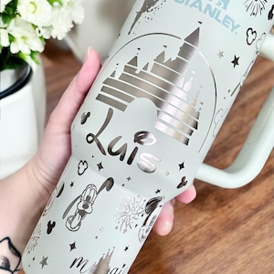 Personalized Disney Castle Engraved Tumbler | Mickey Minnie Tumbler | Magic Engraved Kids 30oz Tumbler | Custom Name Disney Cup 40oz