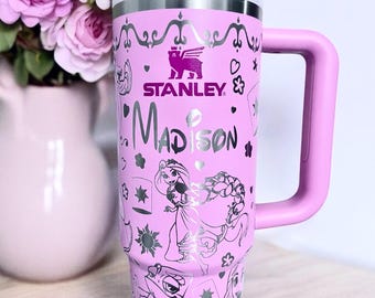 Tangled Stanley Engraved Tumbler | Disney Laser Engraved Stanley Tumbler | Personalized Castle Tumbler | Kids Stanley Tumbler | Repunzel Cup