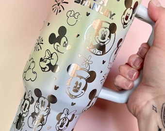 Mickey Minnie Personalized Name Tumbler | Engraved Tumbler | Engraved Castle Disney Tumbler | Character Cup | Engraved Tumbler 30oz 40oz