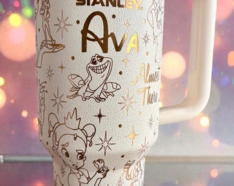Princess and the Frog Custom Stanley Tumbler | Tiana Stanley | Engraved Disney Castle Tumbler | Personalized Stanley Tumbler 30oz 40oz
