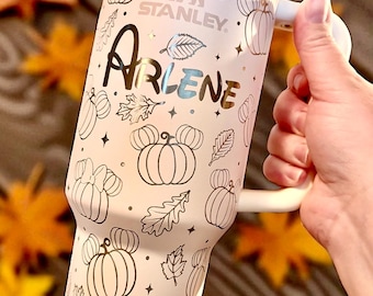 Pumpkin Mickey Minnie Engraved Stanley | Engraved Pumpkin Spice Tumbler | Engraved Mickey Tumbler | Fall Tumbler | Spooky Tumbler 30oz 40oz