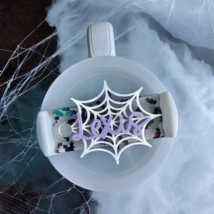 Halloween Spiderweb Topper | Halloween Name Tumbler Topper | Spooky Season Topper Plate | Stanley 40 oz Topper | Halloween Hey Boo Topper