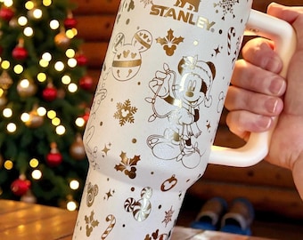 Disney Christmas Personalized Name Tumbler | Engraved Tumbler | Engraved Disney Tumbler | Character Tumbler | Mickey Minnie Tumbler 30 40oz