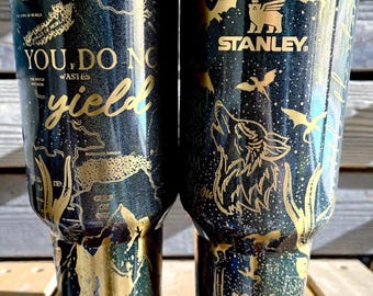 Fantasy Book Engraved Stanley | Engraved Tumbler | Engraved Book Dragon Tumbler | Smut Fantasy Book Tumbler | Throne Glass Inspired Cup