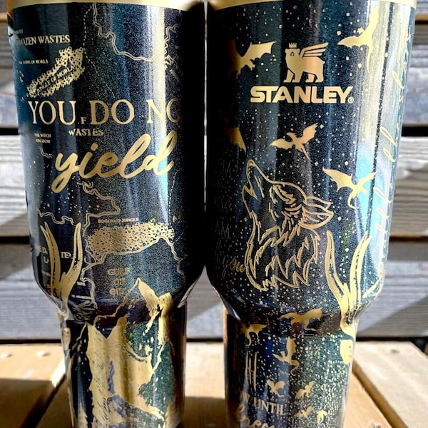 Fantasy Book Engraved Stanley | Engraved Tumbler | Engraved Book Dragon Tumbler | Smut Fantasy Book Tumbler | Throne Glass Inspired Cup