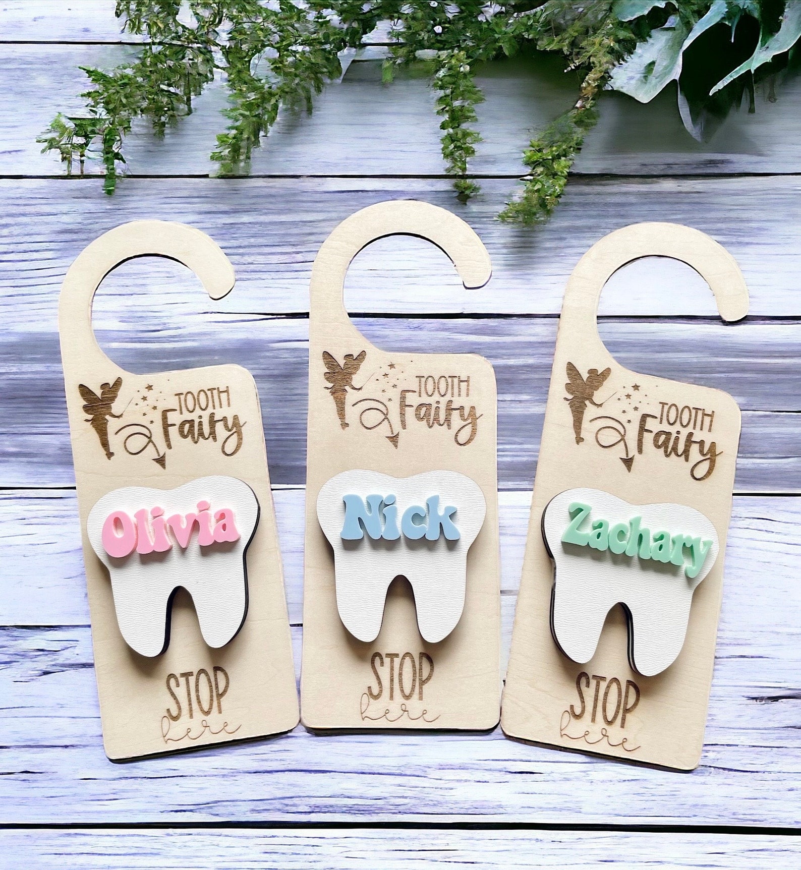 Tooth Fairy Personalized Door Hanger Set | Tooth Fairy Money Holder ...