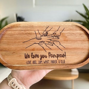 Personalized Engraved Tray | Gift For Grandpa | Empty Your Pockets Dad | Fathers Day Gift | Custom Valet Keys Tray | Dresser Organizer Dad