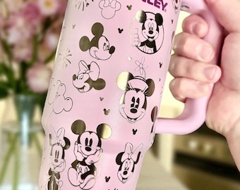 Mickey Minnie Personalized Name Tumbler | Engraved Tumbler | Engraved Castle Disney Tumbler | Character Cup | Engraved Tumbler 30oz 40oz