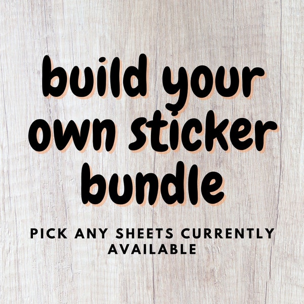 Bouw je eigen stickerbundel, maak je eigen stickerpakket, waardestickerbundel, waardestickerpakket voor journaling, planners, penpalling
