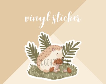 Hedgehog Sticker Flake, Vinyl Hedgehog Sticker, Fall Vinyl Sticker, Die Cut Glossy Stickers, Boho Die Cuts, Hedgehog Vinyl Sticker