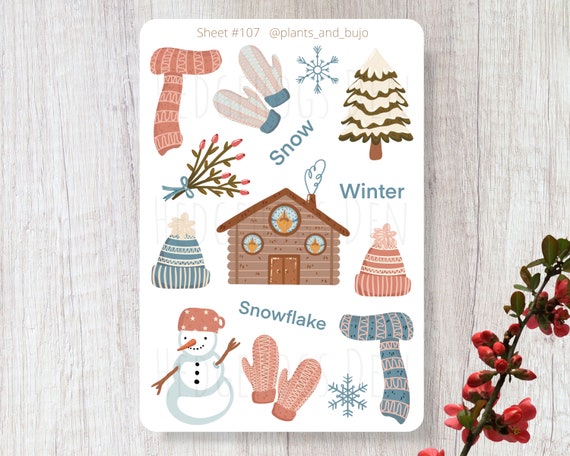 Winter Activities Sticker Sheet, Cottagecore Winter Stickers, Knitted  Stickers, Winter Wonderland Stickers, Winter Sticker Sheet, Snowman 