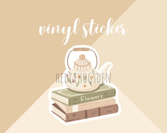 Book Sticker Flake, Vinyl Book Lover Sticker, Die Cut Premium Book Stickers, Deco Vinyl Stickers, Book Stickers, Cat Stickers