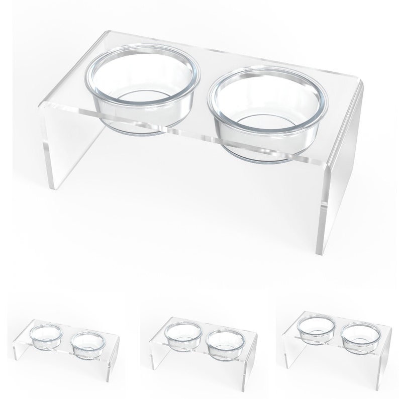 Modern Acrylic Elevated Pet Feeder