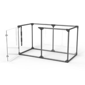 Lucidium Modern Acrylic Dog Pen Small 48W x 24D x 27Height Gunmetal