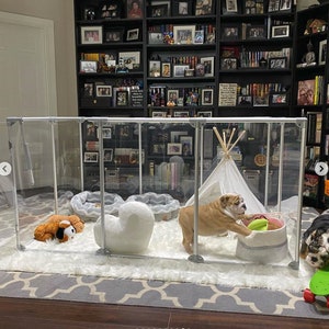 Lucidium Modern Acrylic Dog Pen Large 72W x 48D or 96W x 24D x 36 Height image 6